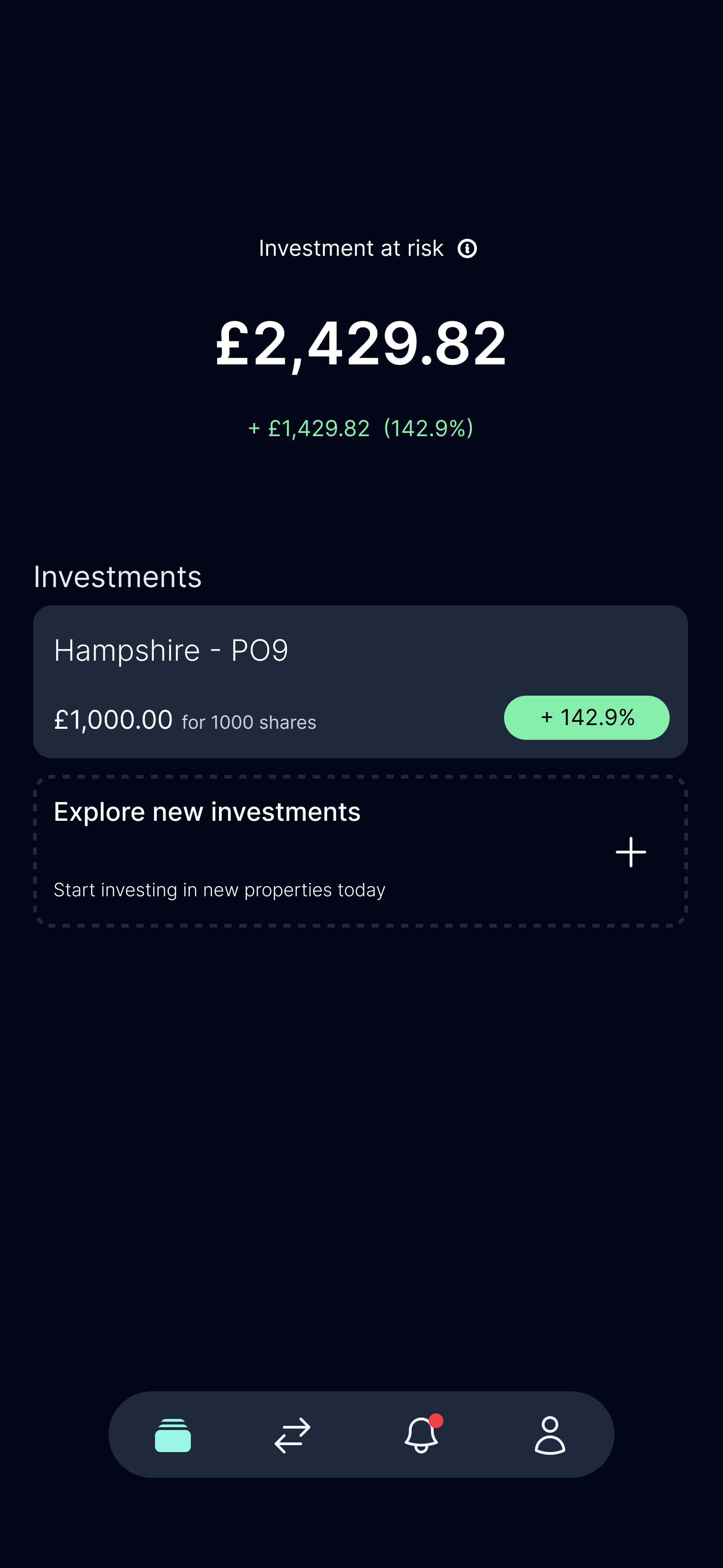 Eqivest investor mobile screen